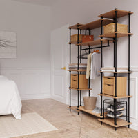 Sistema de estanterias wandergal 185x43x35cm con deco de armario 185x151x35cm