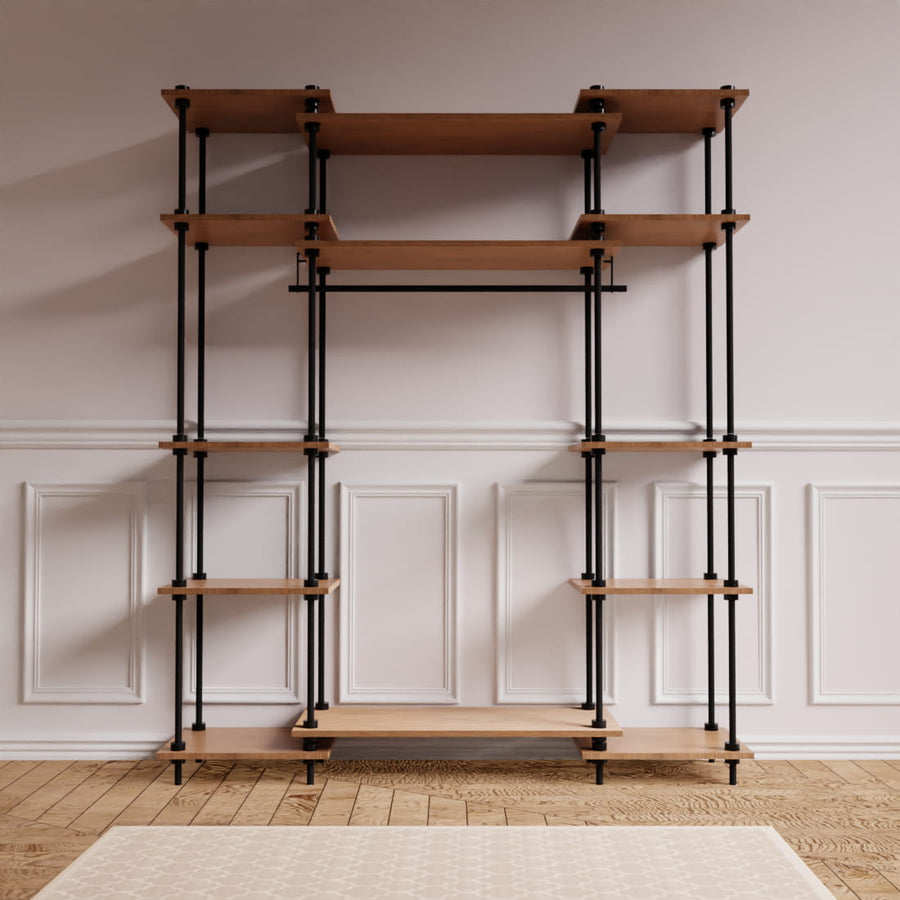 Metallkleiderschrank DecoSeries mit zwei StandardS Regalen in modernem Raum