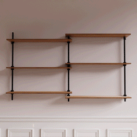 Sistema de estanterias con 2 estanterias de pared deco 92 5x160x17x5cm