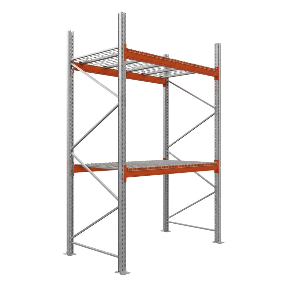 Initial Metallregal 2 Ebenen 1 Modul mit Drahtgitter