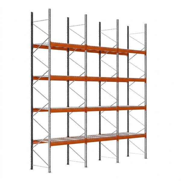 Metallregal mit 4 Ebenen und 3 Modulen, Drahtregal für vielseitige Lagerung