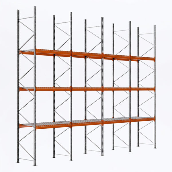 600 mm Metallregal mit 3 Ebenen und 4 Drahtmodulen für Lagerung