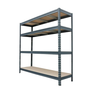 Anthrazitfarbener Metallregal-Bullrack mit Nietverbindung 200x60 cm