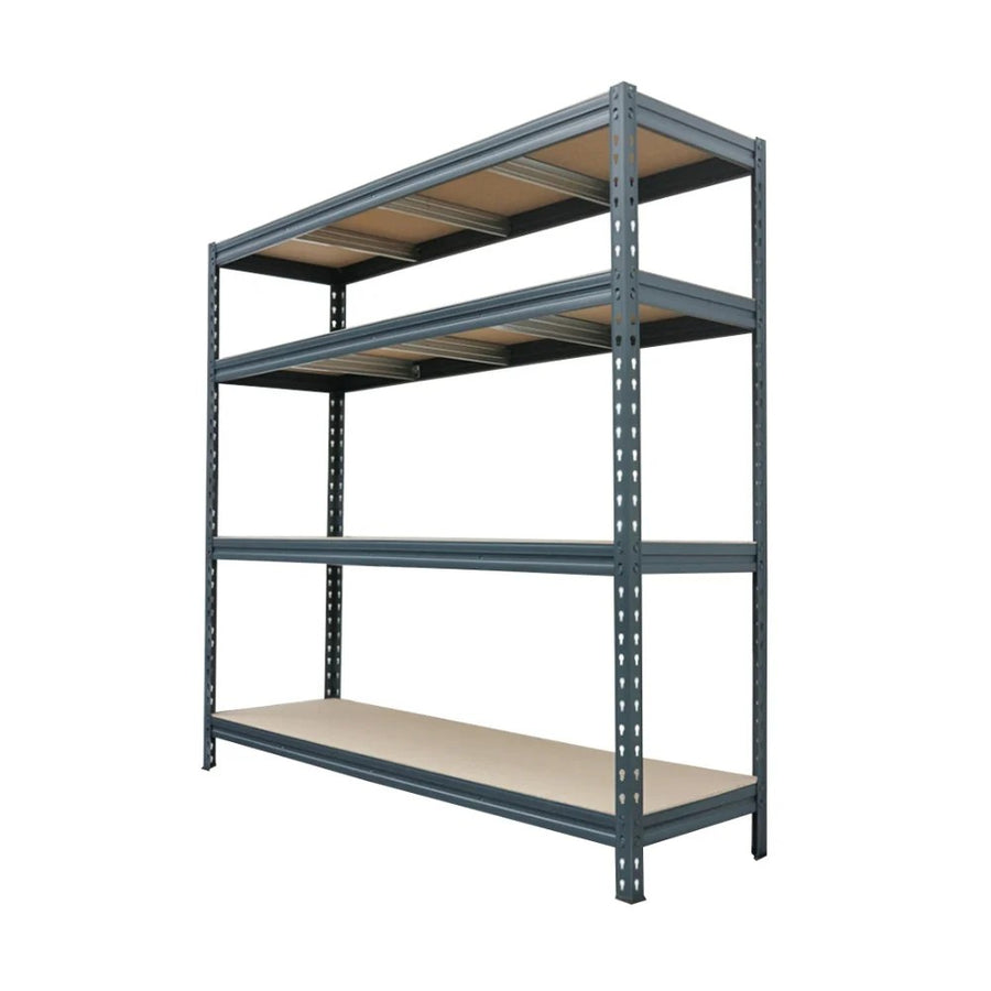 Anthrazitfarbener Metallregal-Bullrack mit Nietverbindung 200x60 cm