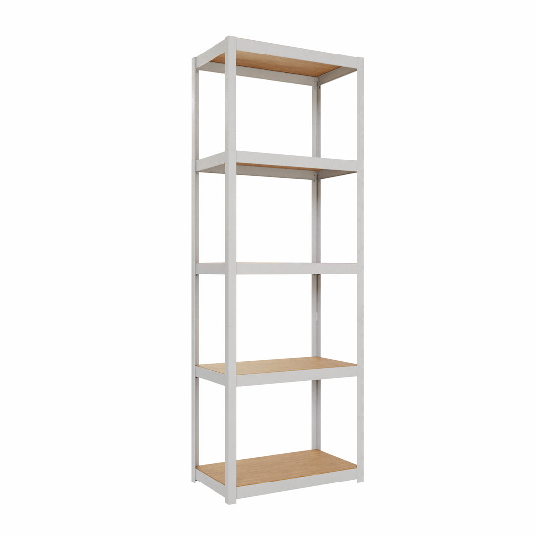 Boční pohled na kovový regál STYLE 70x40 s pěti úrovněmi