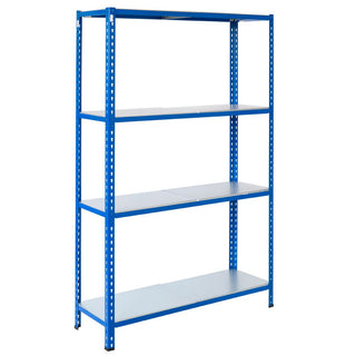 Steckbares Metallregal L-Form 120 cm mit 4 Ebenen 3-4 Ansicht