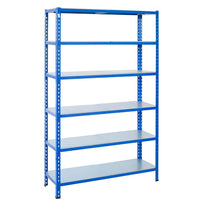 Boltless Metallregal L 120 mit 6 Ebenen, 3-4 Ansicht