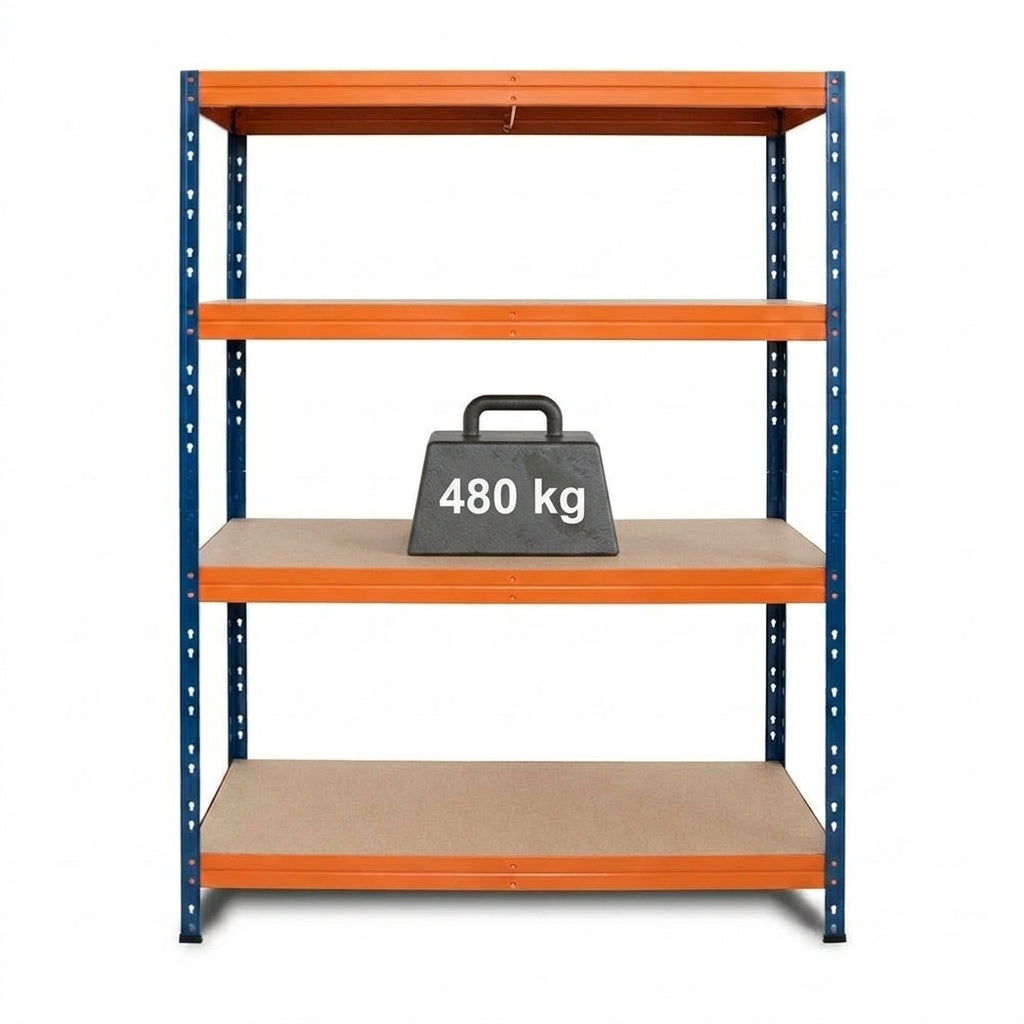 Regál na vysoké zaťaženie BULLRACK RIVET PRO, DTD police, 600 kg/polica