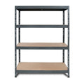 Schwerlastregal BULLRACK RIVET PRO 200x120x45 Spanplatte 4 Ebenen Anthrazitgrau
