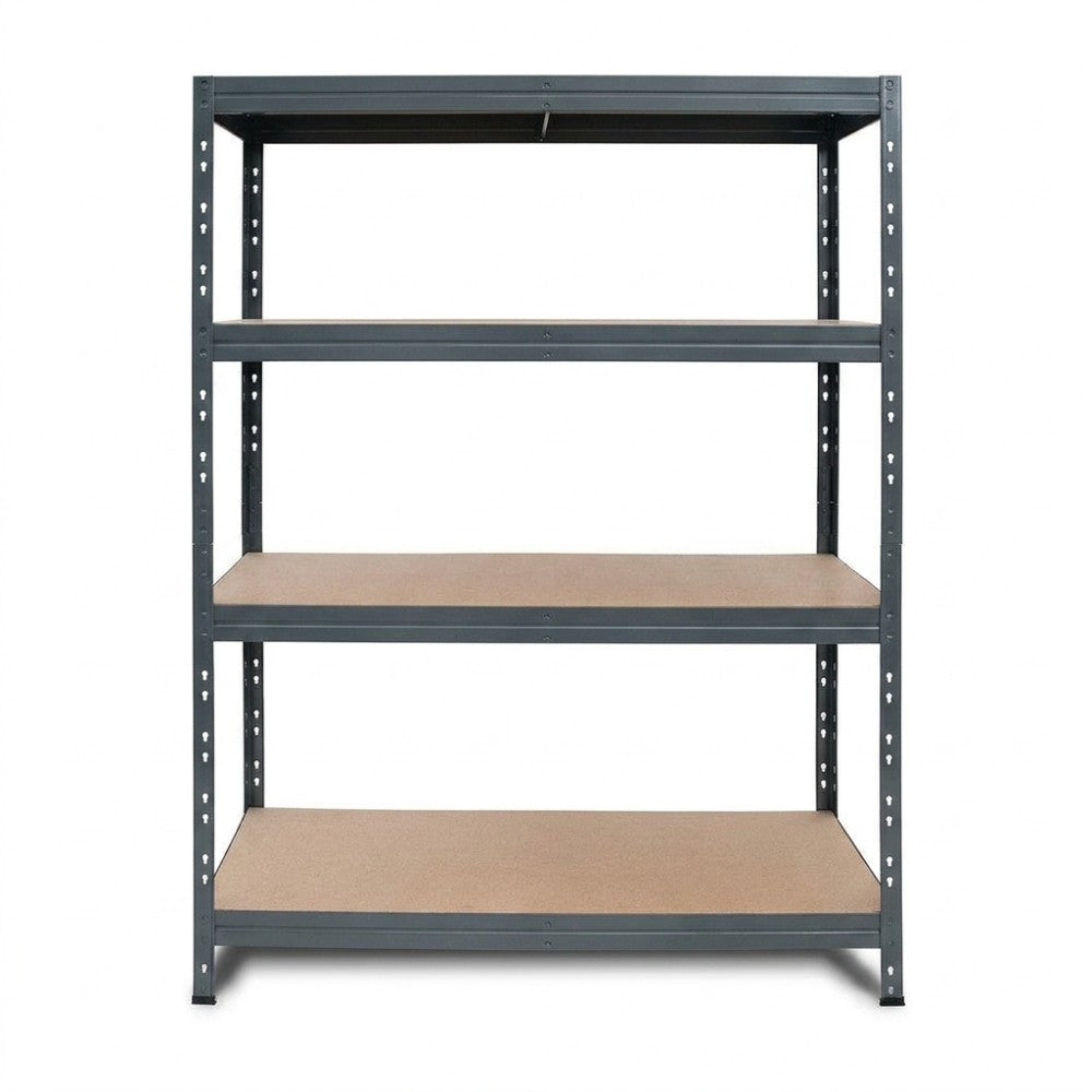 Kovový regál BULLRACK RIVET PRO 200x120x60 DTD dřevotříska 4 úrovně antracitová šedá