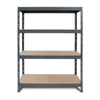 Kovový regál BULLRACK RIVET PRO 200x120x60 DTD dřevotříska 4 úrovně antracitová šedá