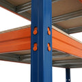 Detailansicht Bullrack Rivet Pro Regal in Blau und Orange