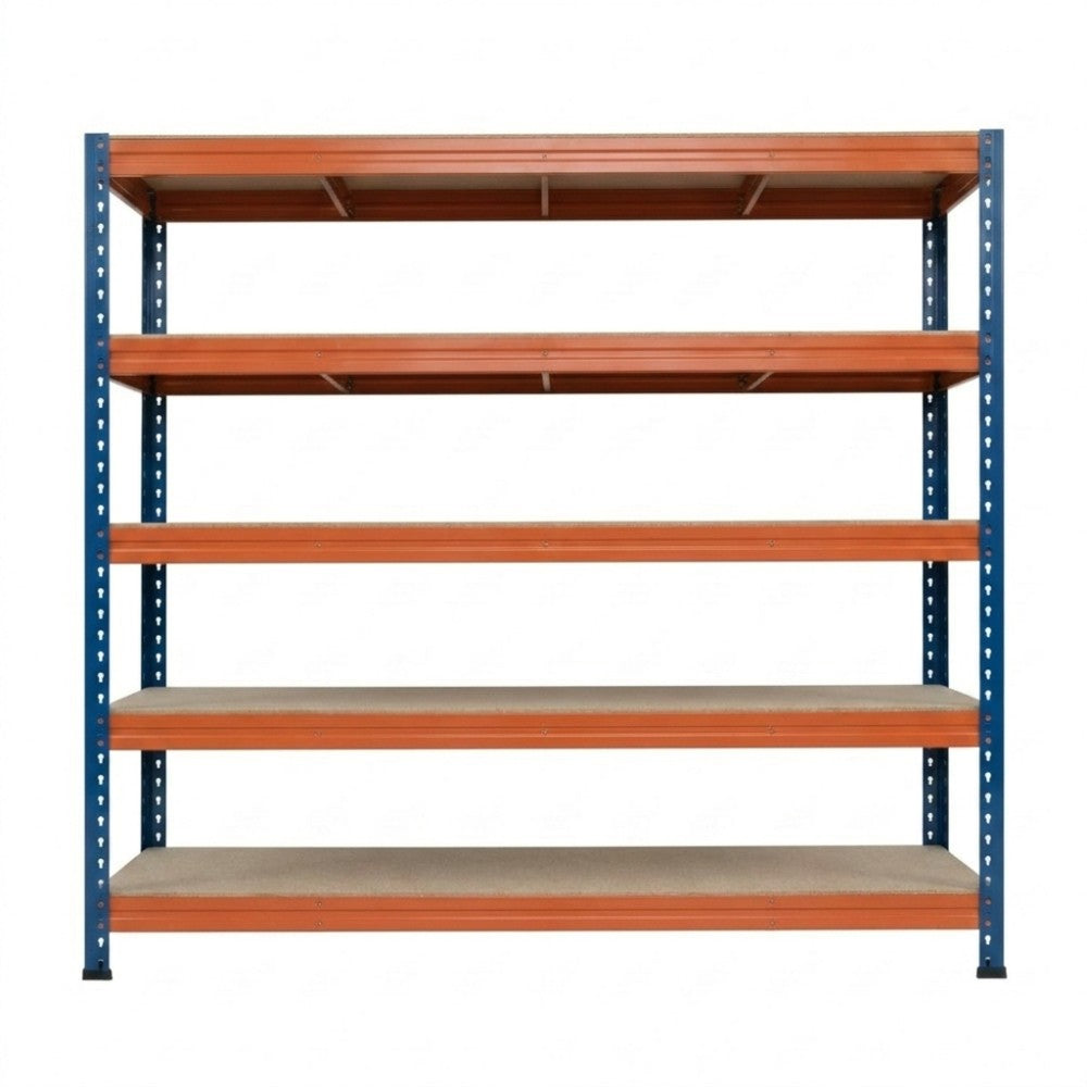 Bullrack Rivet Pro DTD 200 5L Metallregal in Blau und Orange Frontansicht