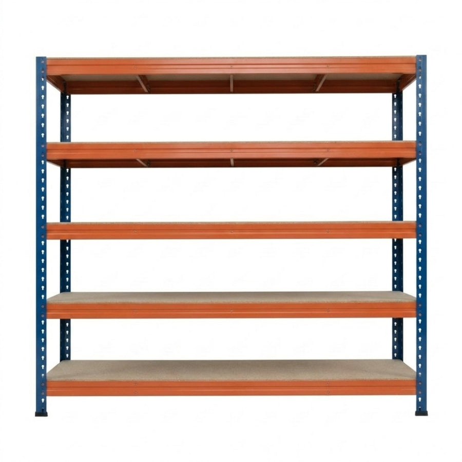 Bullrack Rivet Pro DTD 200 5L Metallregal in Blau und Orange Frontansicht