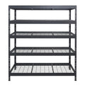 Kovové regály BULLRACK RIVET PRO 200x150x45 oceľová mriežka 5 úrovní antracitová sivá