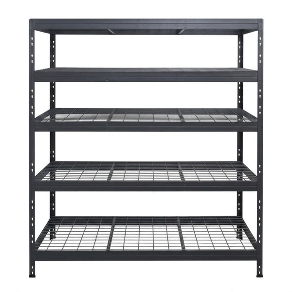 Kovové regály BULLRACK RIVET PRO 200x150x60 oceľová mriežka 5 úrovní antracitová sivá