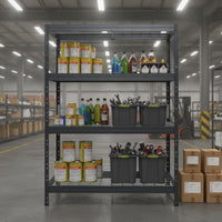 Schwerlastregal BULLRACK RIVET PRO 200x200x45 Stahlgitterboden 5 Ebenen Anthrazitgrau