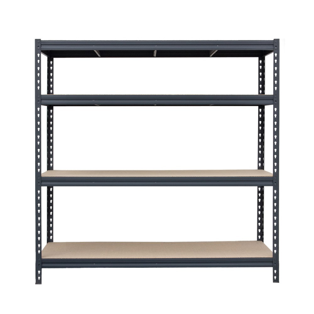 Kovový regál BULLRACK RIVET PRO 200x200x60 DTD dřevotříska 4 úrovně antracitová šedá