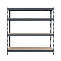 Kovový regál BULLRACK RIVET PRO 200x200x60 DTD dřevotříska 4 úrovně antracitová šedá