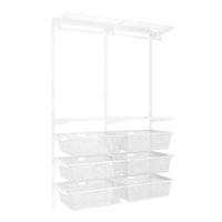 Offenes Schrank­system 200x120x40cm, weiß, mit Wandleisten
