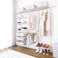 Offenes Schrank­system 200x180x40cm, weiß, mit Wandleisten