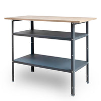 Banco de trabajo compacto de 120x92x60cm con balda de algomerado