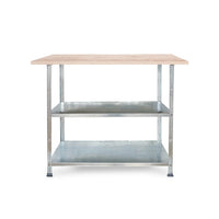 Banco de trabajo compacto de 120x92x60cm con balda de algomerado