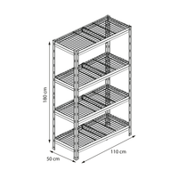 Technický výkres kovového regálu Horeca 110x50 cm s rozmermi a detailmi