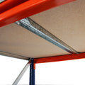 Nahaufnahme eines Longspan DTD Metallregals mit Fokus auf Verbindung