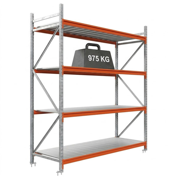 Priemyselný regál Longspan s kovovou policou