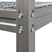 Detailansicht eines verzinkten BULLRACK RIVET Metalldrahtregals