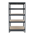 Graues Metallregal RIVET 90x45/90x60 mit 1 Verstrebung und 5 Ablagen, Vorderansicht