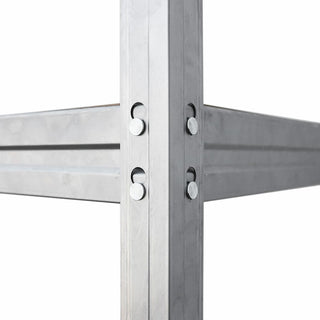 Detailansicht verzinktes BullRackRivet HDF Metallregal mit robusten Verbindungen