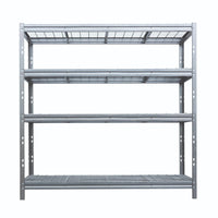 Kovový regál BULLRACK RIVET PRO 200x180x60 ocelová mřížka 4 úrovně pozinkovaná