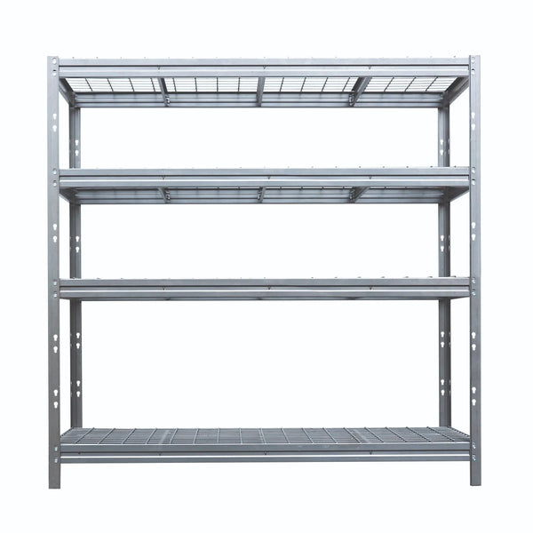 Kovový regál BULLRACK RIVET PRO 200x200x60 ocelová mřížka 4 úrovně pozinkovaná