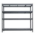 Graues BullRackRivet Drahtregal 180x180x60 mit 3 Verstrebungen und 4 Ebenen