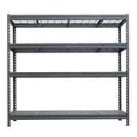 Graues BullRackRivet Drahtregal 180x180x60 mit 3 Verstrebungen und 4 Ebenen
