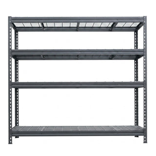 Graues BullRackRivet Drahtregal 180x180x60 mit 3 Verstrebungen und 4 Ebenen