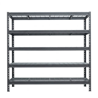 Graues BullRackRivet Drahtregal 180x180x60 mit 3 Verstrebungen und 5 Ebenen