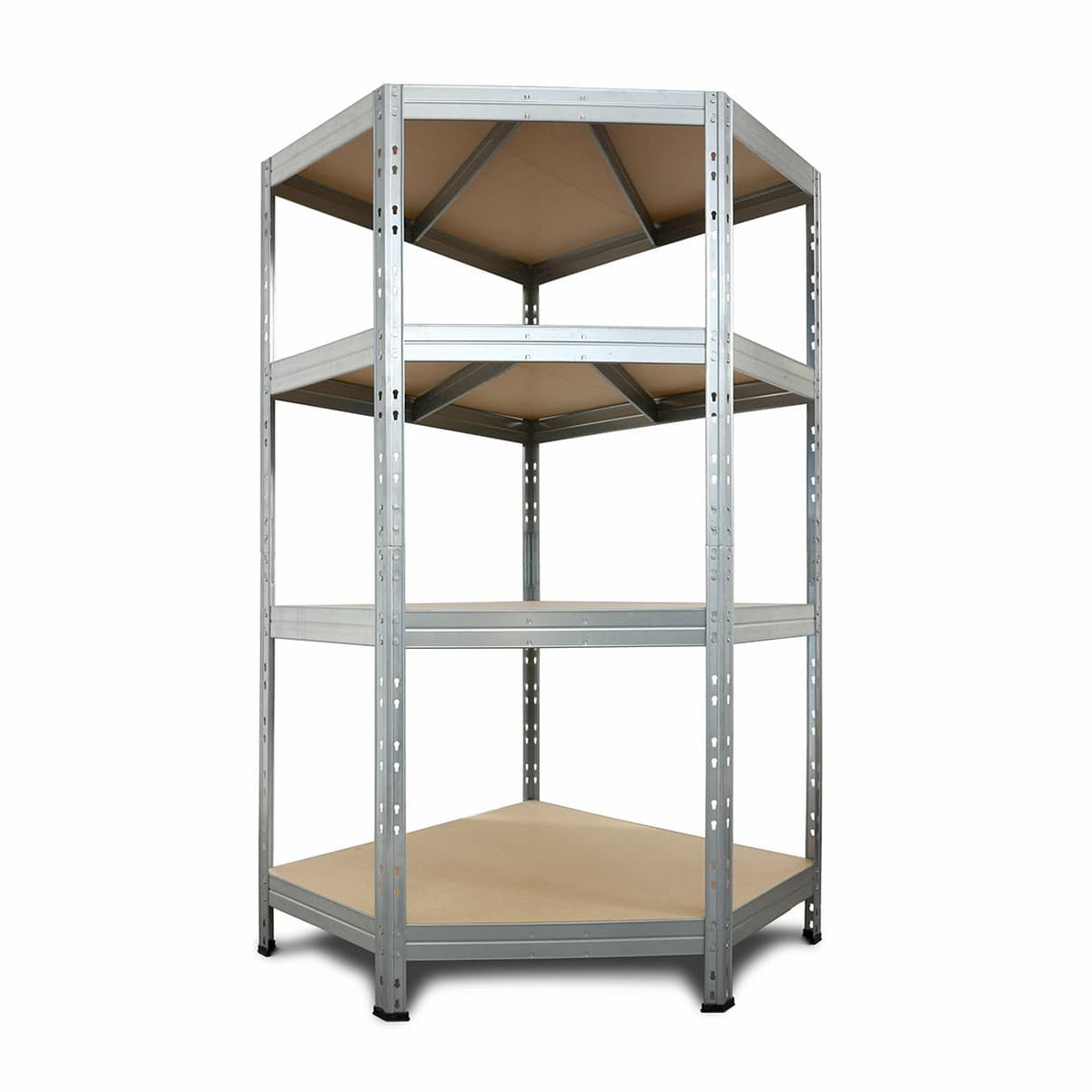 Eckregal Metall 180x90x45x62 4 HDF Zink – Master Rax