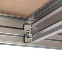 Detailansicht verzinktes ProSeries Metallregal mit DTD-Platte