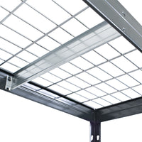 Banco de trabajo Bullrack Rivet PRO con base de tablero aglomerado DTD y malla de acero capacidad de carga de hasta 480 kg 100x120x60cm 2 niveles gris