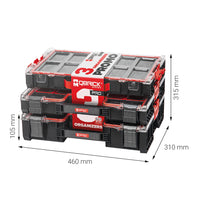Pro Organizer Set mit Maßen für Metallregale und Aufbewahrung, Produktgröße Visualisierung