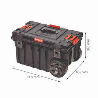 Qbrick System variabler Wagen mit Größenangaben für Metallregale und Lagerprodukte