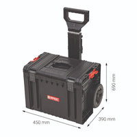 Prehľad rozmerov a veľkostí vozíka Qbrick System Pro Cart 2.0 pre skladové produkty