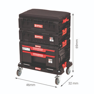 Qbrick System Pro sada zásuvek a sedadla 69x46x32 cm rozměry pracovní stůl