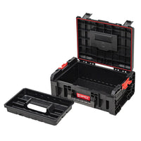 Geöffneter Qbrick System Pro Technikerkoffer 2.0 mit herausnehmbarem Tablett