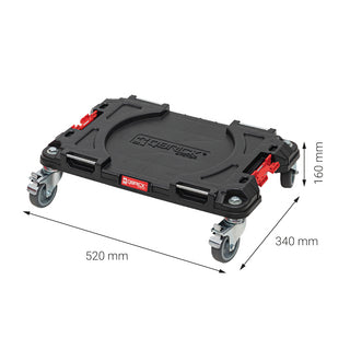 Qbrick System Pro transportní platforma s rozměry pro kovové regály a skladové produkty