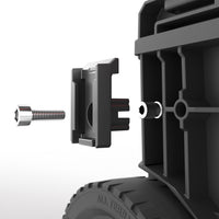 Nahaufnahme kundenspezifischer Verbinder für Metallregale und Lagerprodukte