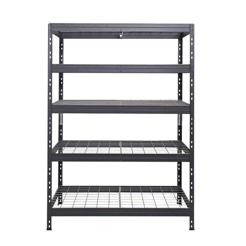Graues Metallregal DRM 252, 120x45 cm, 5 Ebenen